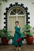 Seher Anarkali Set - Emerald Green
